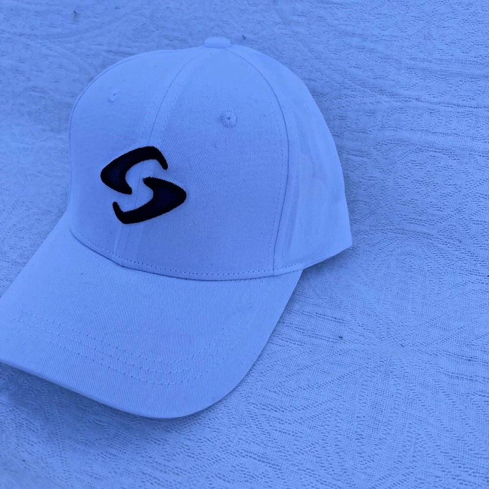 Gearbox Slideback Hat White Solid One Size Embroidered Logo Adjustable Golf cap